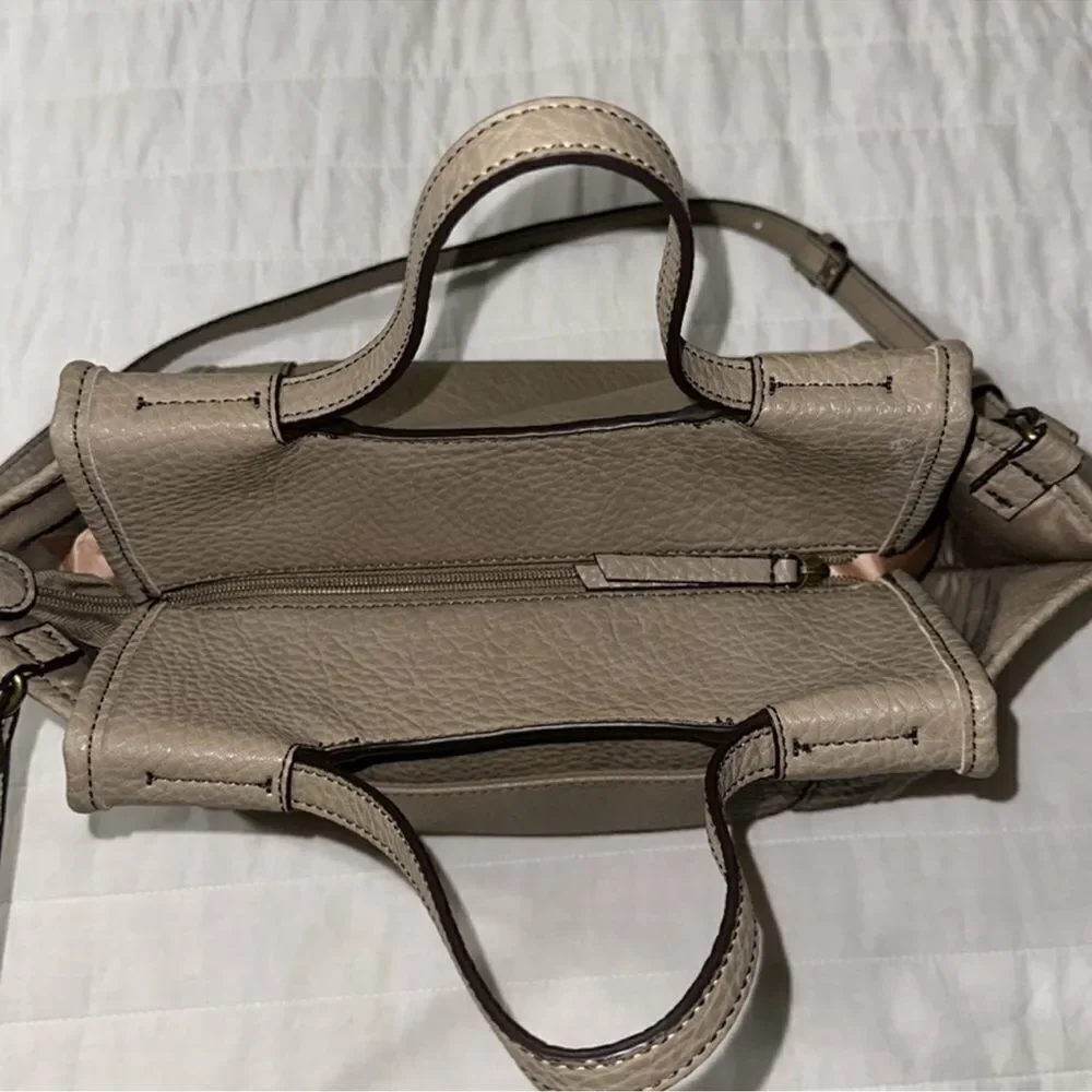 a.n.a. Taupe Faux Leather Satchel with Crossbody Strap